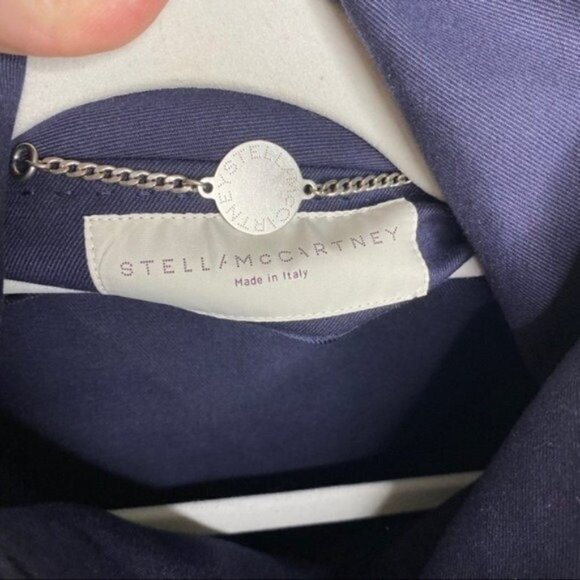 Stella McCartney Navy Blue Swing Coat with Oversized Enamel Buttons 46 US 12 - Picture 6 of 11